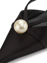 Sana 50MM Embellished Satin Kitten-Heel Mules