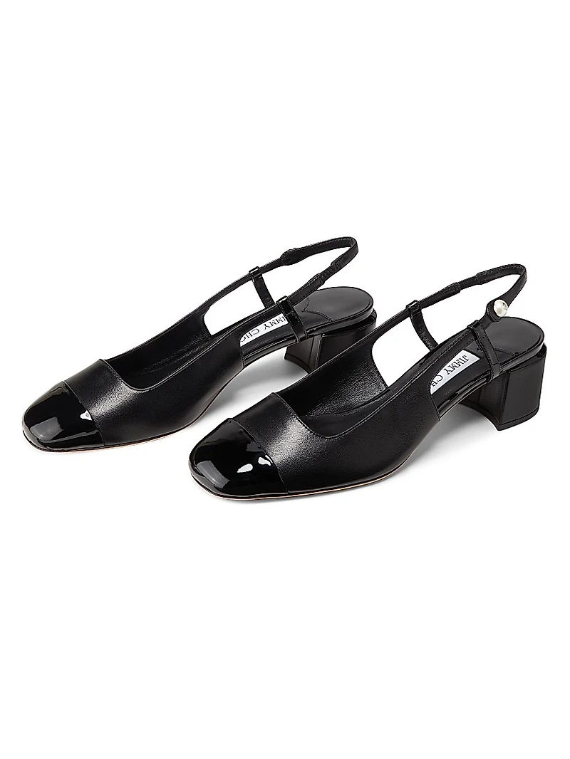 Elisa 45MM Leather Slingback Pumps