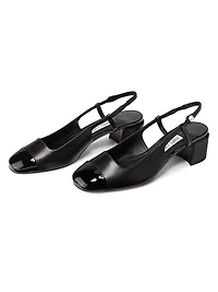 Elisa 45MM Leather Slingback Pumps