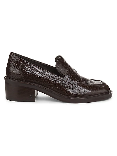 Tylor 55MM Crocodile-Embossed Leather Loafers