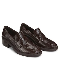 Tylor 55MM Crocodile-Embossed Leather Loafers