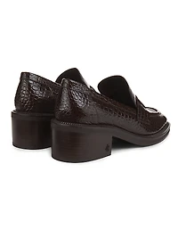 Tylor 55MM Crocodile-Embossed Leather Loafers