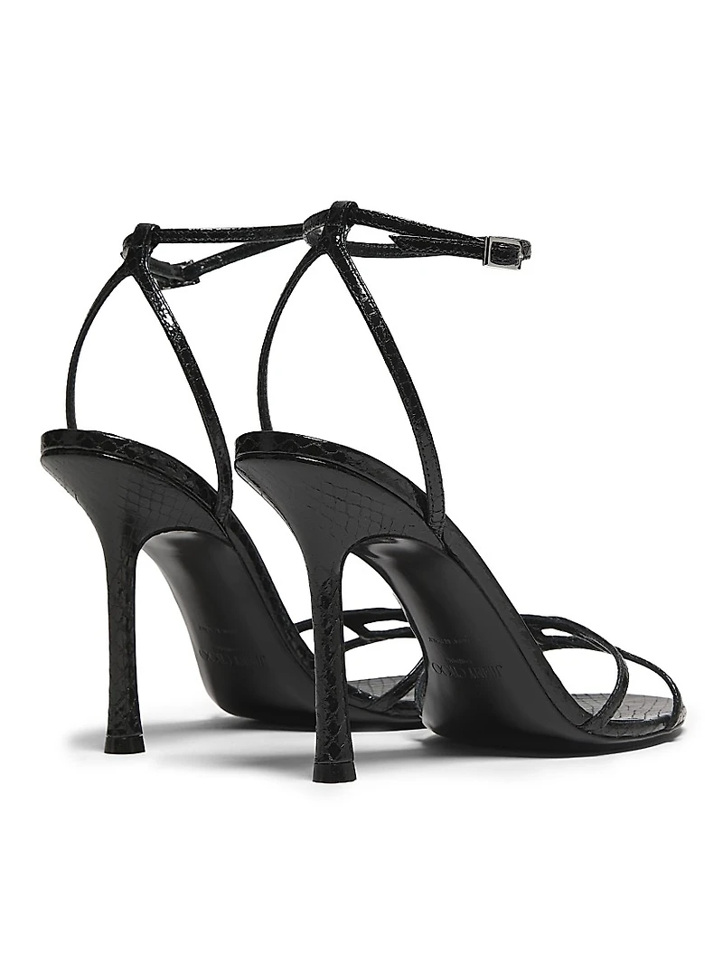 Leo 100MM Metallic Leather Sandals