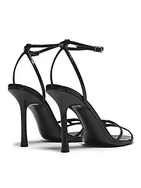 Leo 100MM Metallic Leather Sandals