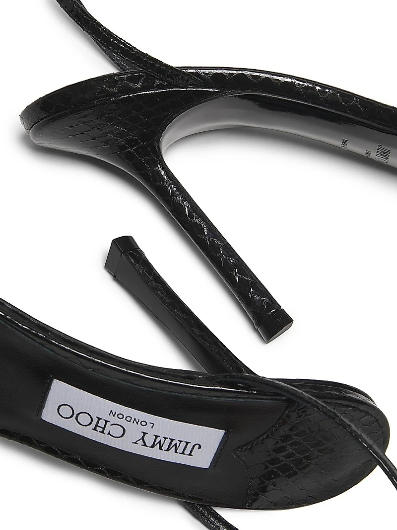 Leo 100MM Metallic Leather Sandals