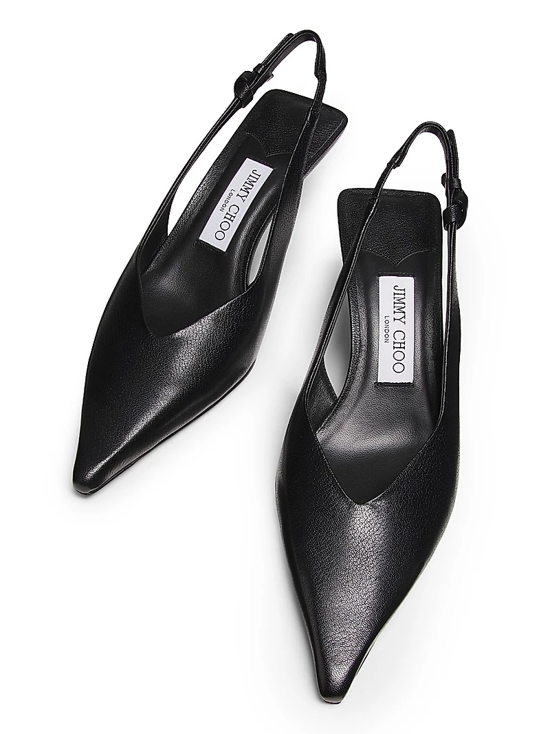 Camie 60MM Knotted Leather Slingback Pumps