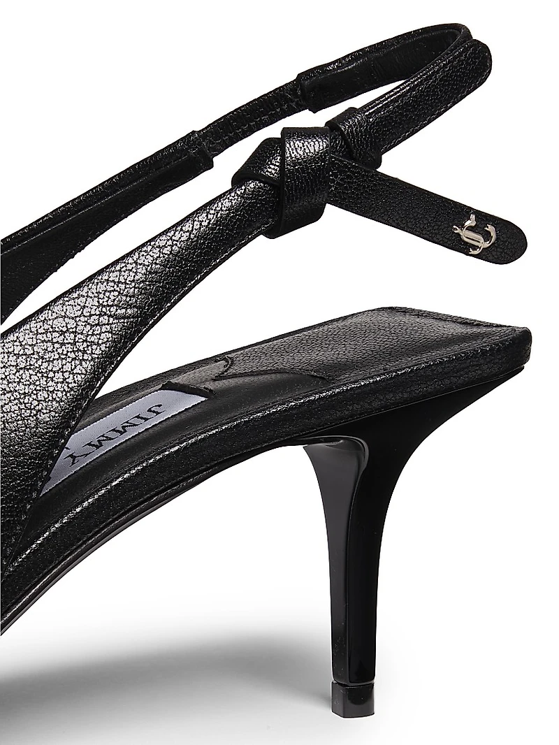 Camie 60MM Knotted Leather Slingback Pumps
