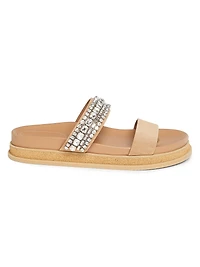 Jadi Crystal-Embellished Suede Sandals