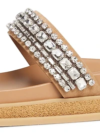 Jadi Crystal-Embellished Suede Sandals