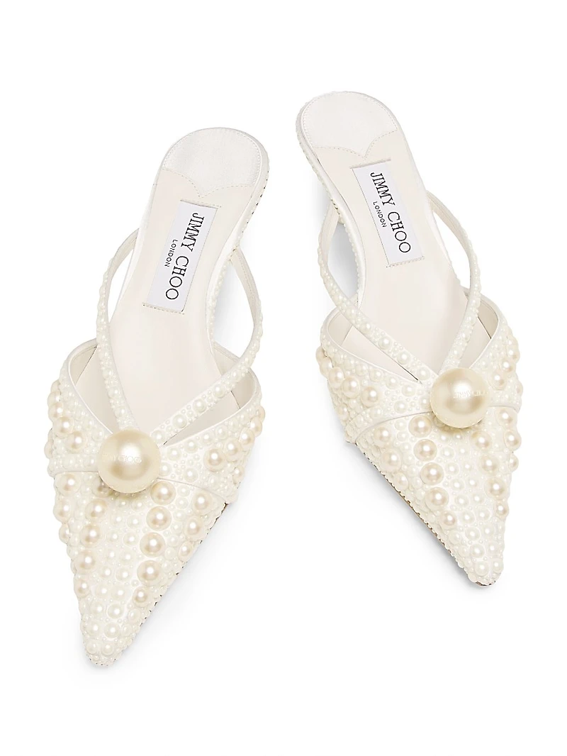 Sana 50MM Pearl Embellished Mules
