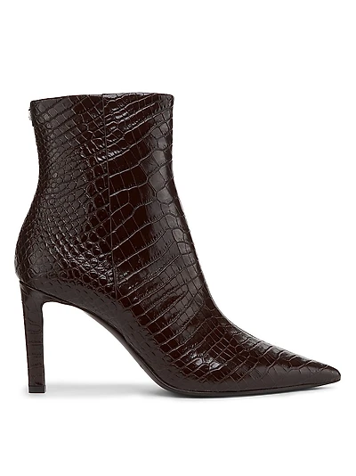 Seasonal Frankie 85MM Crocodile-Embossed Leather Booties
