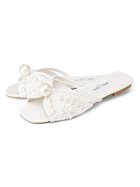Siva Imitation Pearl-Embellished Satin Sandals