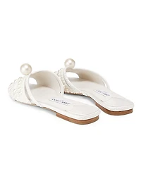 Siva Imitation Pearl-Embellished Satin Sandals