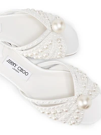 Siva Imitation Pearl-Embellished Satin Sandals