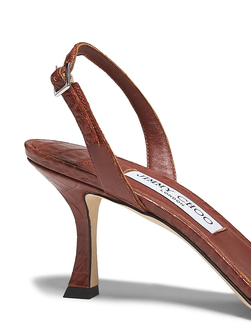 Elsy 65MM Embossed Leather Sandals