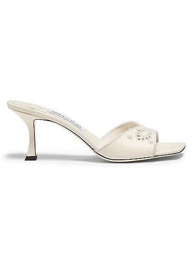 Skye 70MM Embroidered Leather Mules