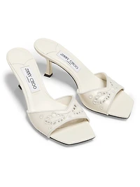 Skye 70MM Embroidered Leather Mules