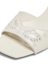 Skye 70MM Embroidered Leather Mules