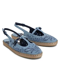 Amiee Denim Slingback Espadrille Flats