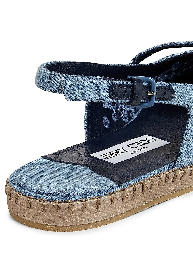 Amiee Denim Slingback Espadrille Flats
