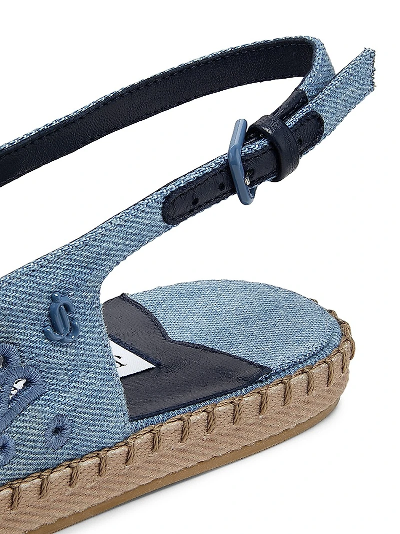 Amiee Denim Slingback Espadrille Flats