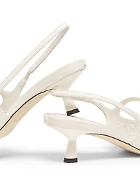 Didi 45MM Leather Embroidered Slingback Pumps