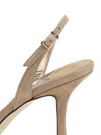 Elsy 90MM Shimmer Suede Sandals
