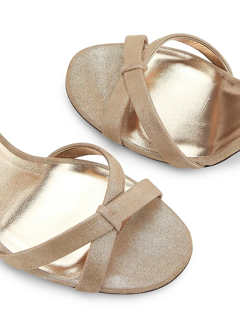 Elsy 90MM Shimmer Suede Sandals