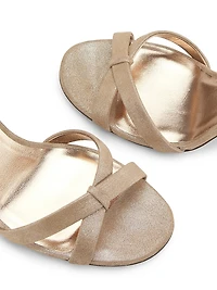Elsy 90MM Shimmer Suede Sandals