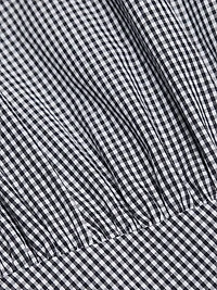 Check Gathered Cotton Midi-Dress