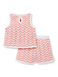 Baby Girl's Wavy Stripes Crochet Set