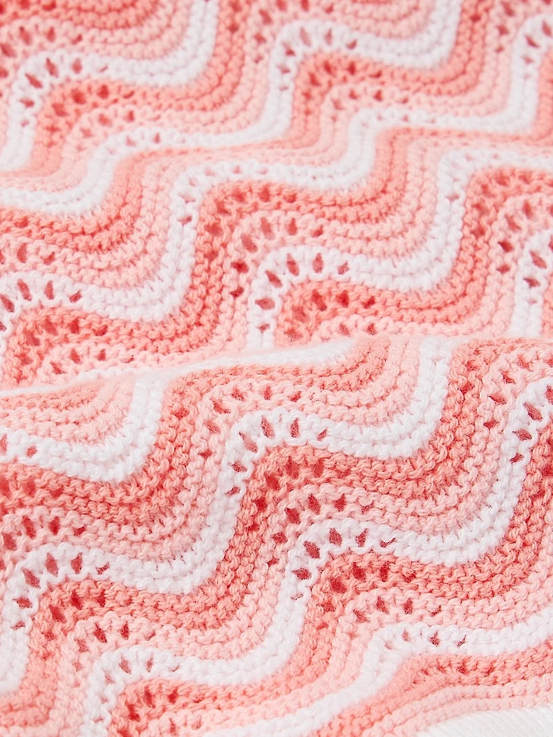 Baby Girl's Wavy Stripes Crochet Set