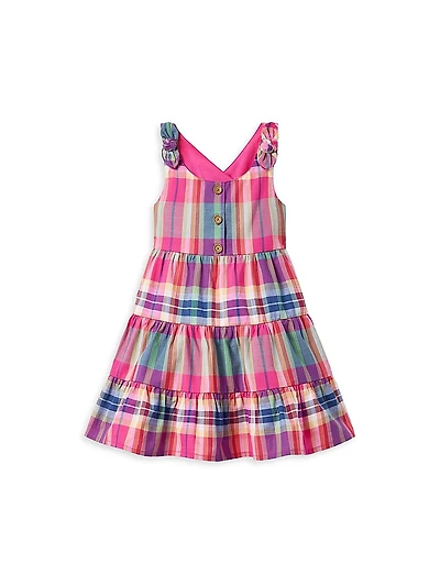 Little Girl's & Plaid Tiered Dress