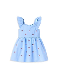 Little Girl's & Embroidered Flag Dress