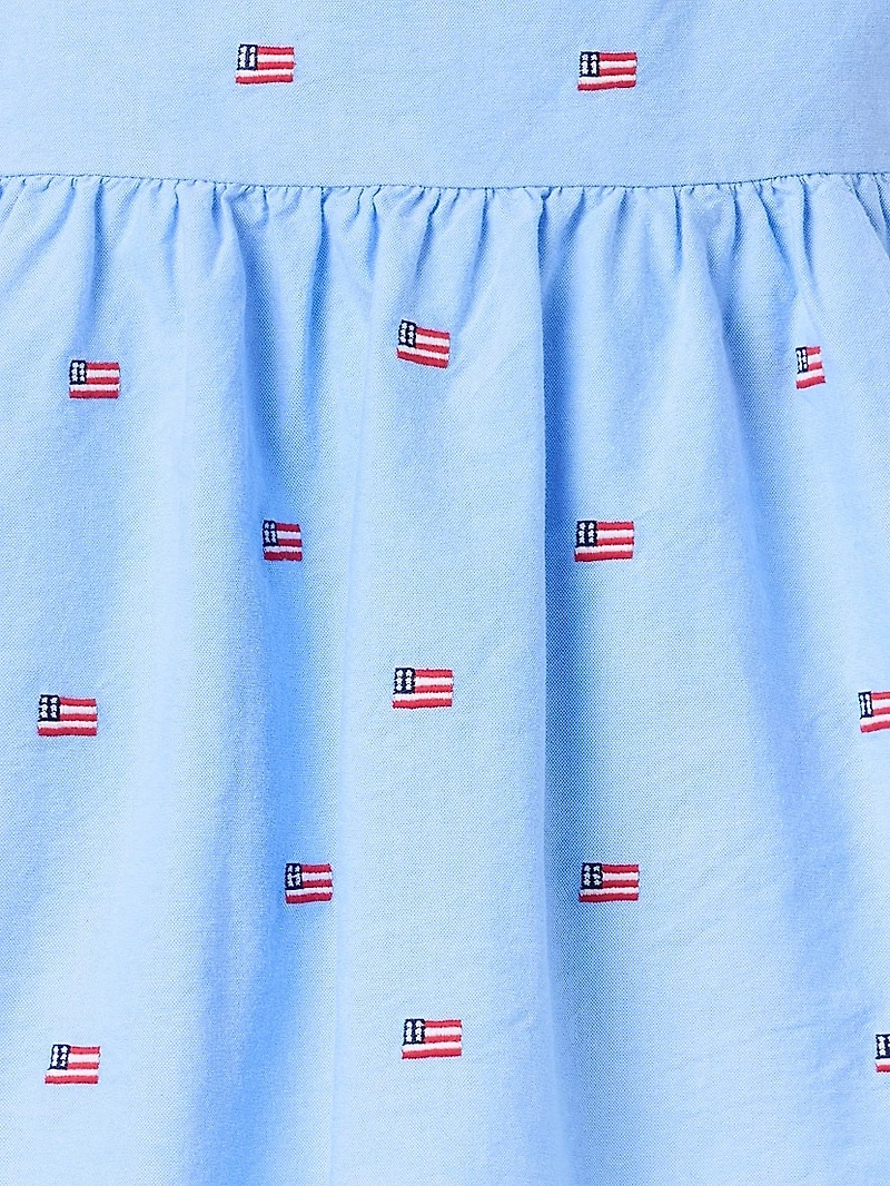 Little Girl's & Embroidered Flag Dress