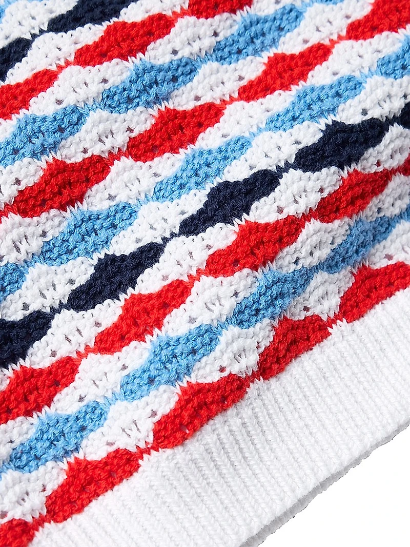 Little Girl's & Americana Crochet Top Canvas Shorts Set