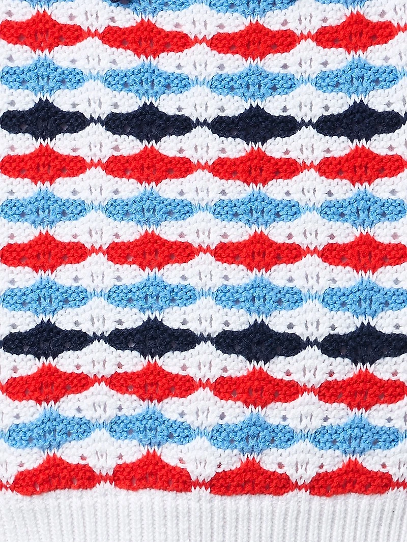 Little Girl's & Americana Crochet Top Canvas Shorts Set