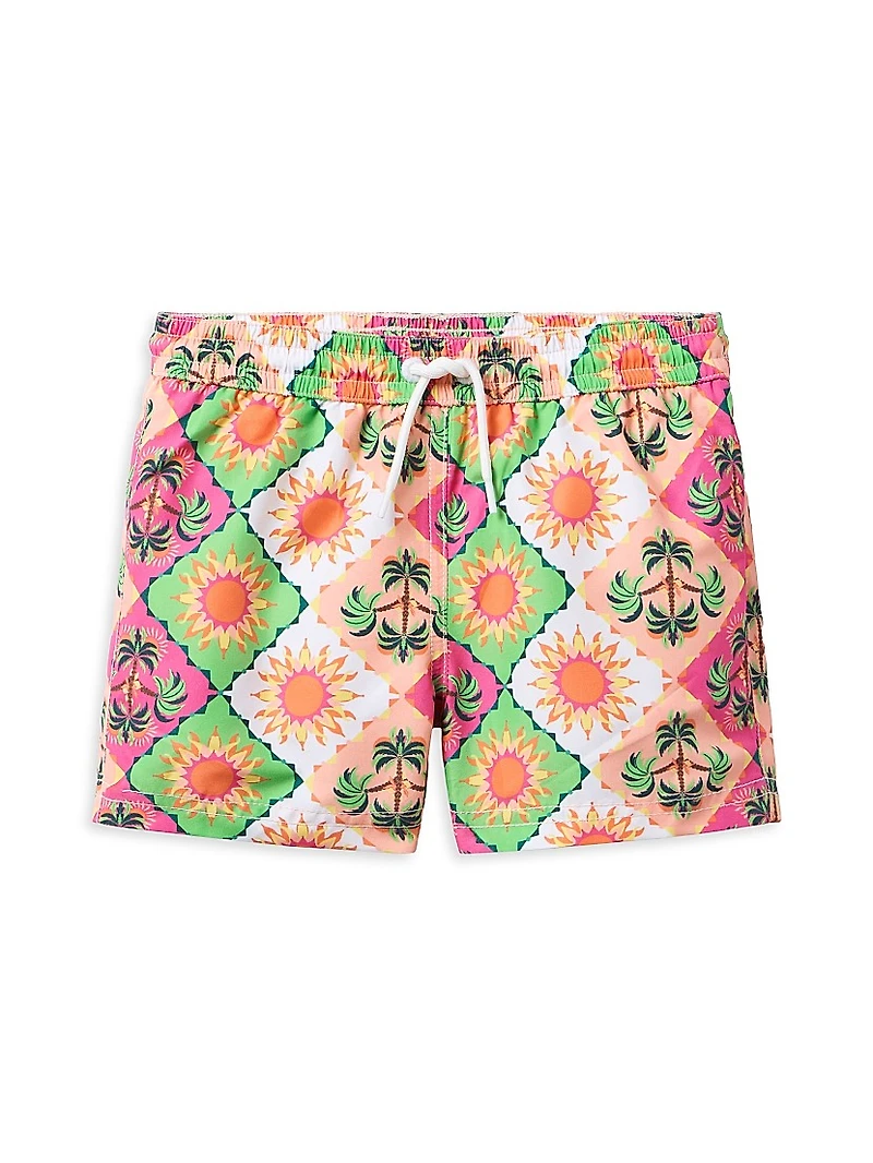 Little Boy's & Pacific T-Shirt Tile Swim Shorts Set