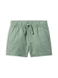 Little Boy's & Madras Shirt Shorts Set