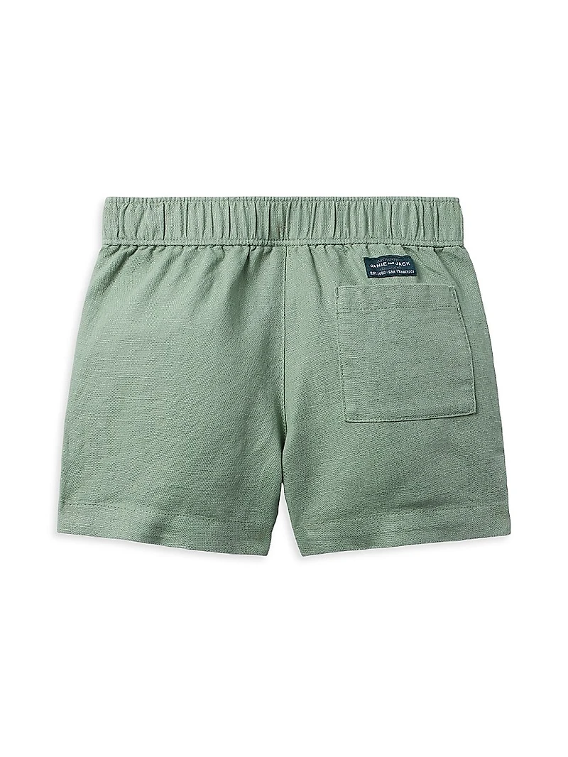 Little Boy's & Madras Shirt Shorts Set