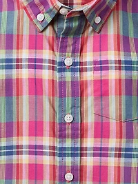 Little Boy's & Madras Shirt Shorts Set