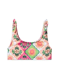 Little Girl's & Tile Swimsuit Hat Set