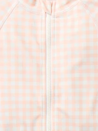 Baby Girl's Gingham Rashguard Swimsuit & Sun Hat Set