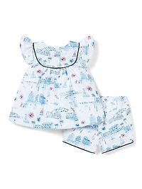 Baby Girl's 2-Piece Americana Toile Top & Shorts Set