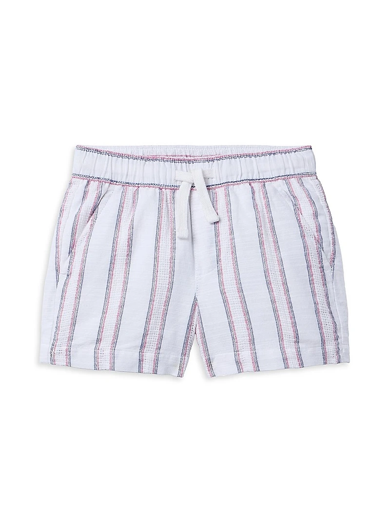 Little Boy's & Jacquard Striped Shirt Shorts Set