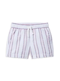 Little Boy's & Jacquard Striped Shirt Shorts Set