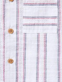 Little Boy's & Jacquard Striped Shirt Shorts Set