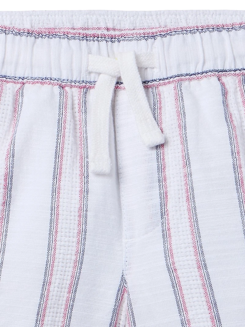 Little Boy's & Jacquard Striped Shirt Shorts Set
