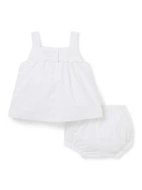 Baby Girl's Embroidered Floral Matching Set