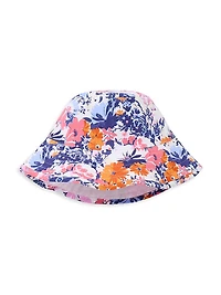 Little Girl's & Ruffle Rashguard, Swimsuit, Hat Set